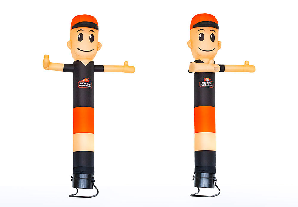 Zamów w JB Dmuchańce Polska nadmuchiwane, dmuchańca reklamowego Mobel Fundgrube wymachujące skymanami. Zamów spersonalizowany skytubes